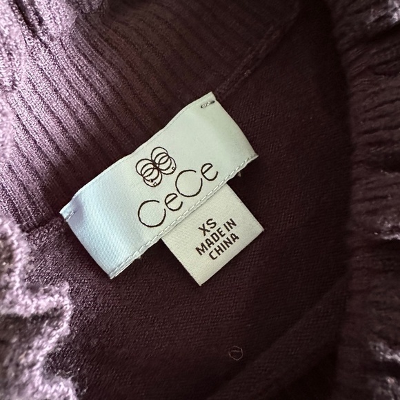 CECE Women's Long Sleeve Smock Cuff Mock Neck Sweater Dress in Navy - Picture 7 of 10